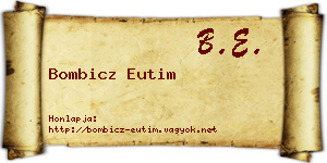 Bombicz Eutim névjegykártya